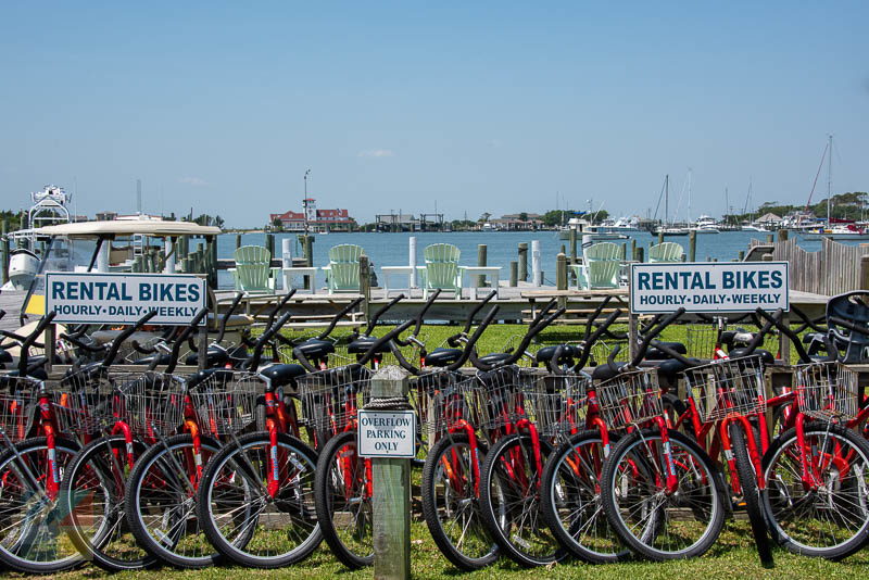 Bike and golf cart rentals are plentiful on Ocracoke Island