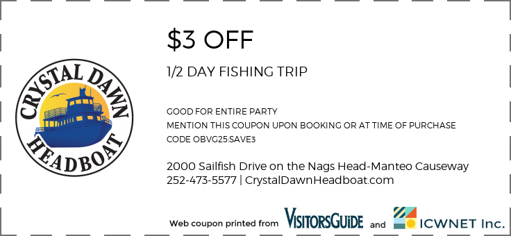 $3 OFF 1/2 DAY FISHING TRIP