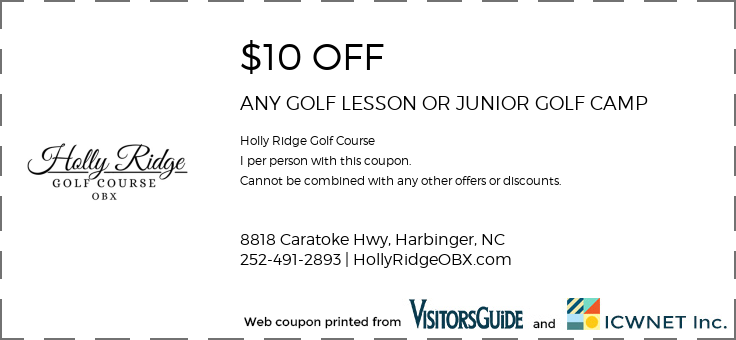 $10 OFF ANY GOLF LESSON OR JUNIOR GOLF CAMP