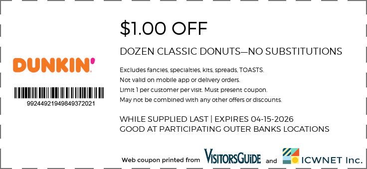 $1.00 OFF DOZEN CLASSIC DONUTS—NO SUBSTITUTIONS